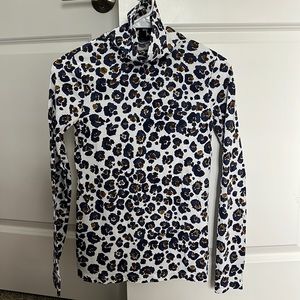 JCrew Navy Leopard Turtleneck